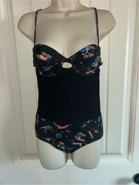 NWT Insight Black Bondage One-Piece Swimsuit Apocalypso Black Sz 6